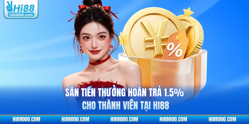 Săn tiền thưởng hoàn trả 1.5% cho thành viên tại HI88